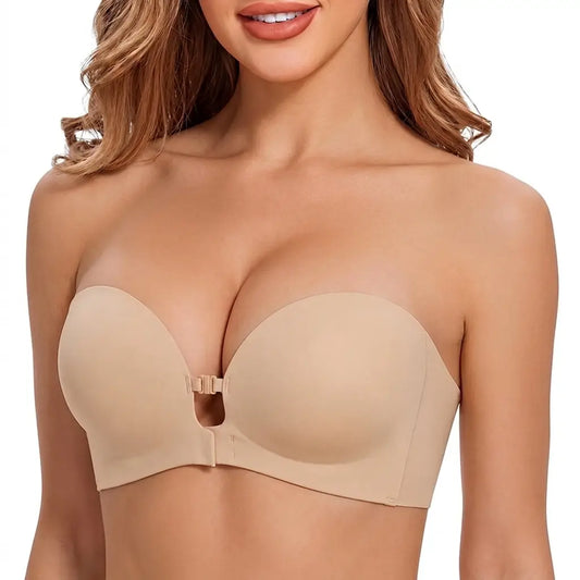 Strapless Front Closure Push-Up Bra