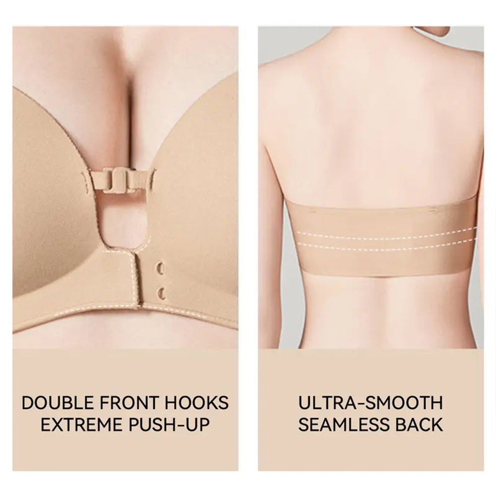 Strapless Front Closure Push-Up Bra